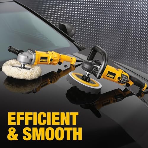 DEWALT Buffer Polisher  7 in 9 in  12 amp  Variable Speed Dial 0 3 500 RPM s  Soft Start Corded Car Buffer  DWP849X 