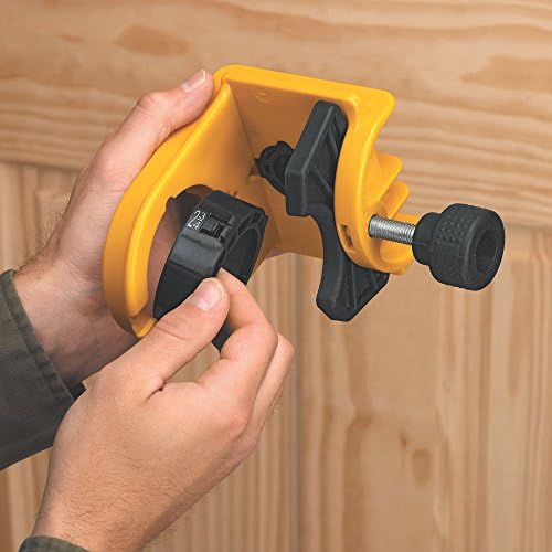 DEWALT Door Lock Installation Kit  C Clamp Design Hole Saw Kit For Metal or Wood Doors  2 Adjustable Bushings  Easy Installation  Height Alignment  D180004 