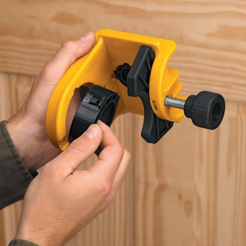 DEWALT Door Lock Installation Kit  C Clamp Design Hole Saw Kit For Metal or Wood Doors  2 Adjustable Bushings  Easy Installation  Height Alignment  D180004 
