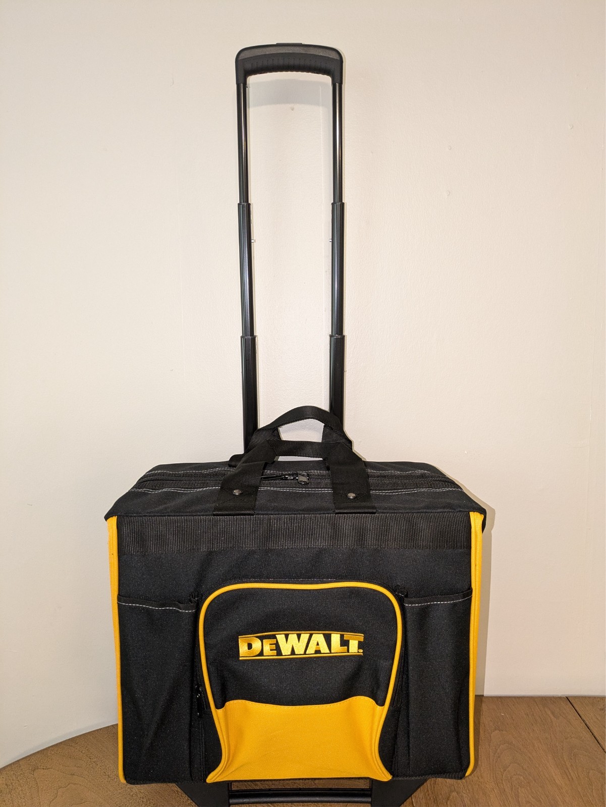DEWALT Large Rolling 3 Pocket Heavy Duty Tool Bag / Box with Telescoping Handle