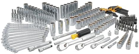 DEWALT Mechanic Tool Set  247 Piece  1/4 in   3/8 in  and 1/2 in  Drive  SAE  Ratchets  Sockets  Hex Keys  Combination Wrenches  Polish Chrome Finish  DWMT81535 