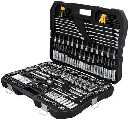 DEWALT Mechanic Tool Set  247 Piece  1/4 in   3/8 in  and 1/2 in  Drive  SAE  Ratchets  Sockets  Hex Keys  Combination Wrenches  Polish Chrome Finish  DWMT81535 