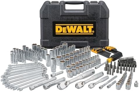 DEWALT Mechanic Tool Set  247 Piece  1/4 in   3/8 in  and 1/2 in  Drive  SAE  Ratchets  Sockets  Hex Keys  Combination Wrenches  Polish Chrome Finish  DWMT81535 