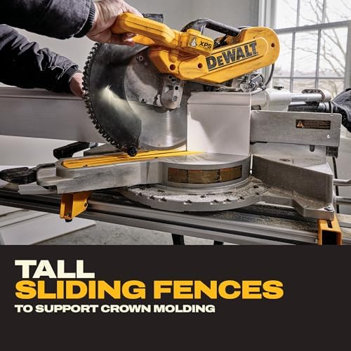 DEWALT Miter Saw  12 inch Double Bevel Sliding Compound Miter Saw with XPS LED Shadow Light System  Includes Blade Wrench  Material Clamp and Dust Bag  DWS780 