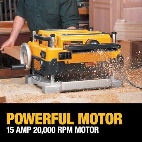 DEWALT Planer  Thickness Planer  13 Inch  3 Knife for Larger Cuts  Two Speed 20 000 RPM Motor  Corded  DW735 