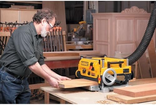 DEWALT Planer  Thickness Planer  13 Inch  3 Knife for Larger Cuts  Two Speed 20 000 RPM Motor  Corded  DW735