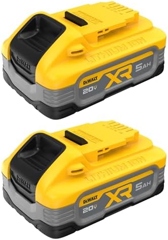DEWALT Powerstack 20V MAX Battery  Rechargeable  5Ah  Lithium Ion  2 Pack  DCBP520 2 