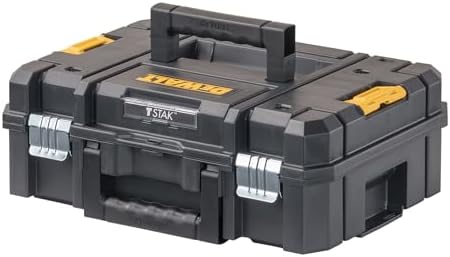 DEWALT TSTAK II Tool Box  Flat Top Tool Storage Case  Organizer Box Holds Up To 66 lbs  Flexible Platforms for Stacking  13 Inch  DWST17807 