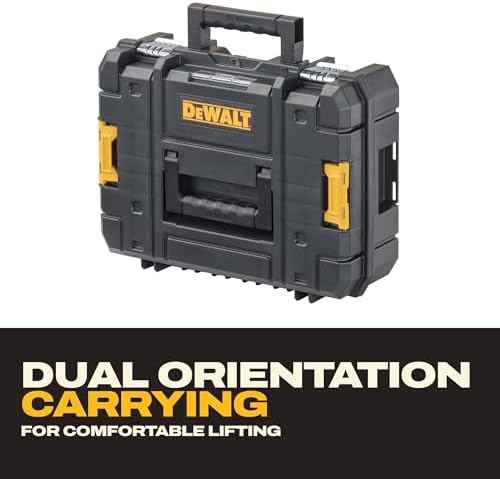 DEWALT TSTAK II Tool Box  Flat Top Tool Storage Case  Organizer Box Holds Up To 66 lbs  Flexible Platforms for Stacking  13 Inch  DWST17807 