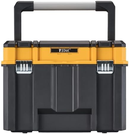 DEWALT TSTAK Tool Box  Deep  Long Handle  Extra Large Design  Fixed Divider for Tool Organization  Water and Debris Resistant  DWST17814 