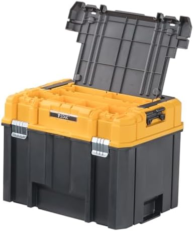 DEWALT TSTAK Tool Box  Deep  Long Handle  Extra Large Design  Fixed Divider for Tool Organization  Water and Debris Resistant  DWST17814 