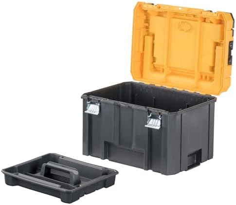 DEWALT TSTAK Tool Box  Deep  Long Handle  Extra Large Design  Fixed Divider for Tool Organization  Water and Debris Resistant  DWST17814 