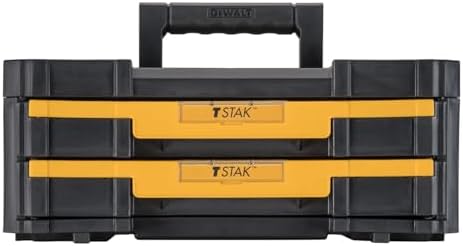 DEWALT TSTAK Tool Storage Organizer with Double Drawers  Holds Up to 16 5 lbs   DWST17804 