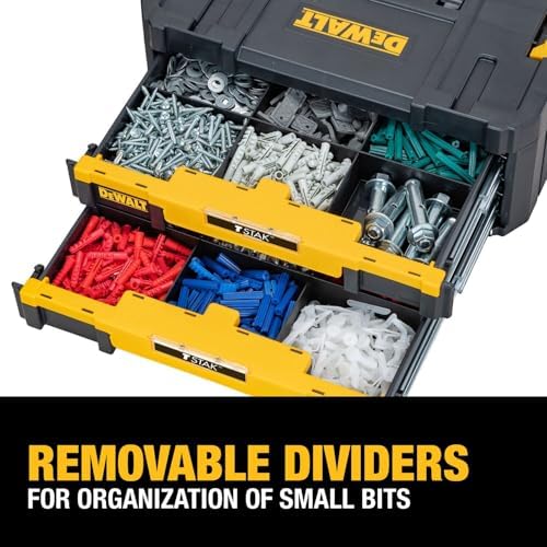 DEWALT TSTAK Tool Storage Organizer with Double Drawers  Holds Up to 16 5 lbs   DWST17804 