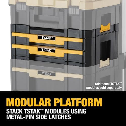 DEWALT TSTAK Tool Storage Organizer with Double Drawers  Holds Up to 16 5 lbs   DWST17804