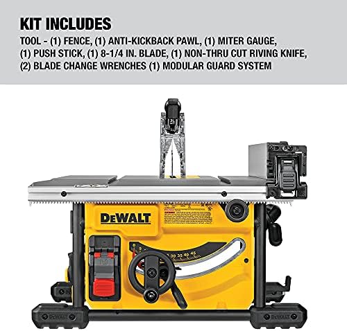 DEWALT Table Saw for Jobsite  Compact  8 1/4 Inch with Table Saw Stand  Mobile/Rolling  DWE7485 & DW7440RS 