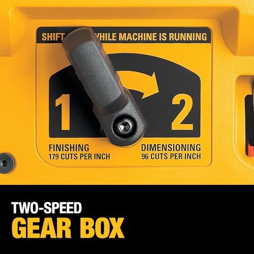 DEWALT Thickness Planer  13 inch Wood Planer  Three Knife Two Speed  15 Amp  20 000 RPM Motor  DW735X 