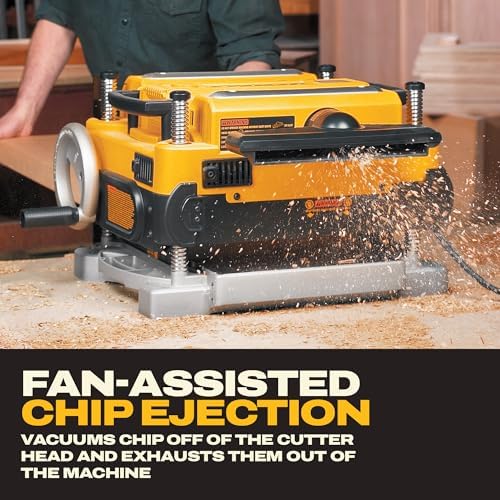 DEWALT Thickness Planer  13 inch Wood Planer  Three Knife Two Speed  15 Amp  20 000 RPM Motor  DW735X 
