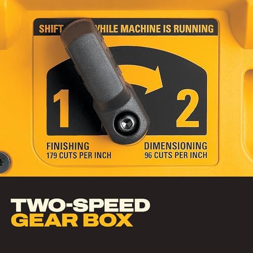 DEWALT Thickness Planer  13 inch Wood Planer  Three Knife Two Speed  15 Amp  20 000 RPM Motor  DW735X 