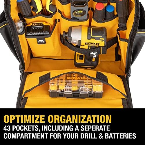 DEWALT Tool Backpack  Tool Storage and Organization  Durable and Water Resistant  DWST560102 