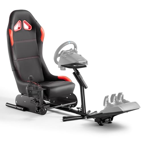 DIWANGUS Racing Simulator Cockpit Racing Wheel Stand with Seat Gaming Chair Sim Racing Cockpit for G29 G920 G923 G27 G25 T248X T248 T300RS T150 458 TX Xbox PS4 PS5 PC Accessories
