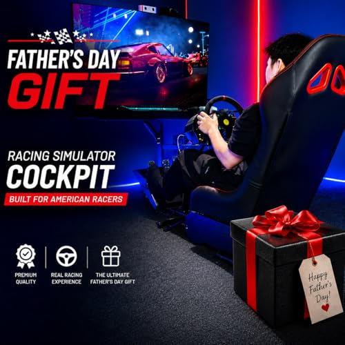 DIWANGUS Racing Simulator Cockpit Racing Wheel Stand with Seat Gaming Chair Sim Racing Cockpit for G29 G920 G923 G PRO RS50 T248 T300RS R3 R5 R9 R12 R16 R21 R25 PS4 PS5 PC Accessories