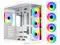 DIYPC ARGB N3 W White USB3 0/ Type C Tempered Glass E ATX /ATX Dual Chamber Gaming Computer Case w/ 3 x Tempered Glass Panel and 4 x ARGB PWM Fans  Pre Installed  