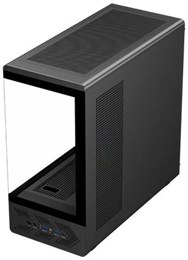 DIYPC IDX1 BK ARGB Black USB3 0/ Type C Tempered Glass ATX Gaming Computer Case w/ Dual Tempered Glass Panel and 3 x ARGB PWM Fans  Pre Installed 