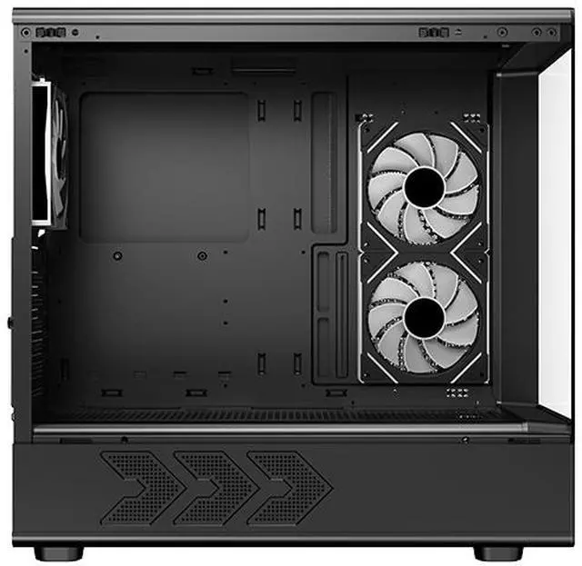 DIYPC IDX1 BK ARGB Black USB3 0/ Type C Tempered Glass ATX Gaming Computer Case w/ Dual Tempered Glass Panel and 3 x ARGB PWM Fans  Pre Installed 