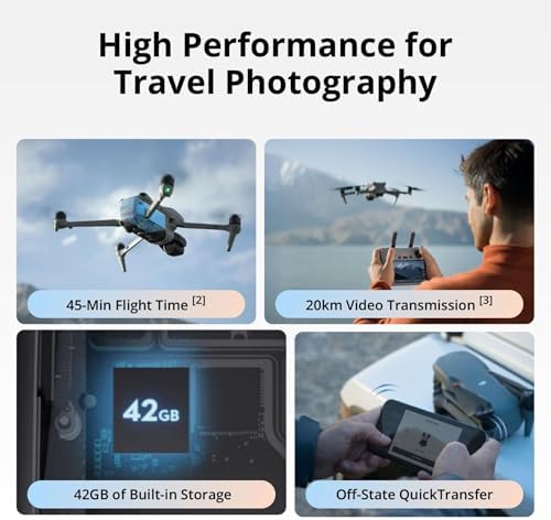 DJI Air 3S Fly More Combo  RC 2 Screen Remote Controller   Drone with 1 CMOS Wide Angle & Medium Tele Camera for Adults  4K/60fps  Omnidirectional Sensing & 3 Batteries for Extended Flight Time