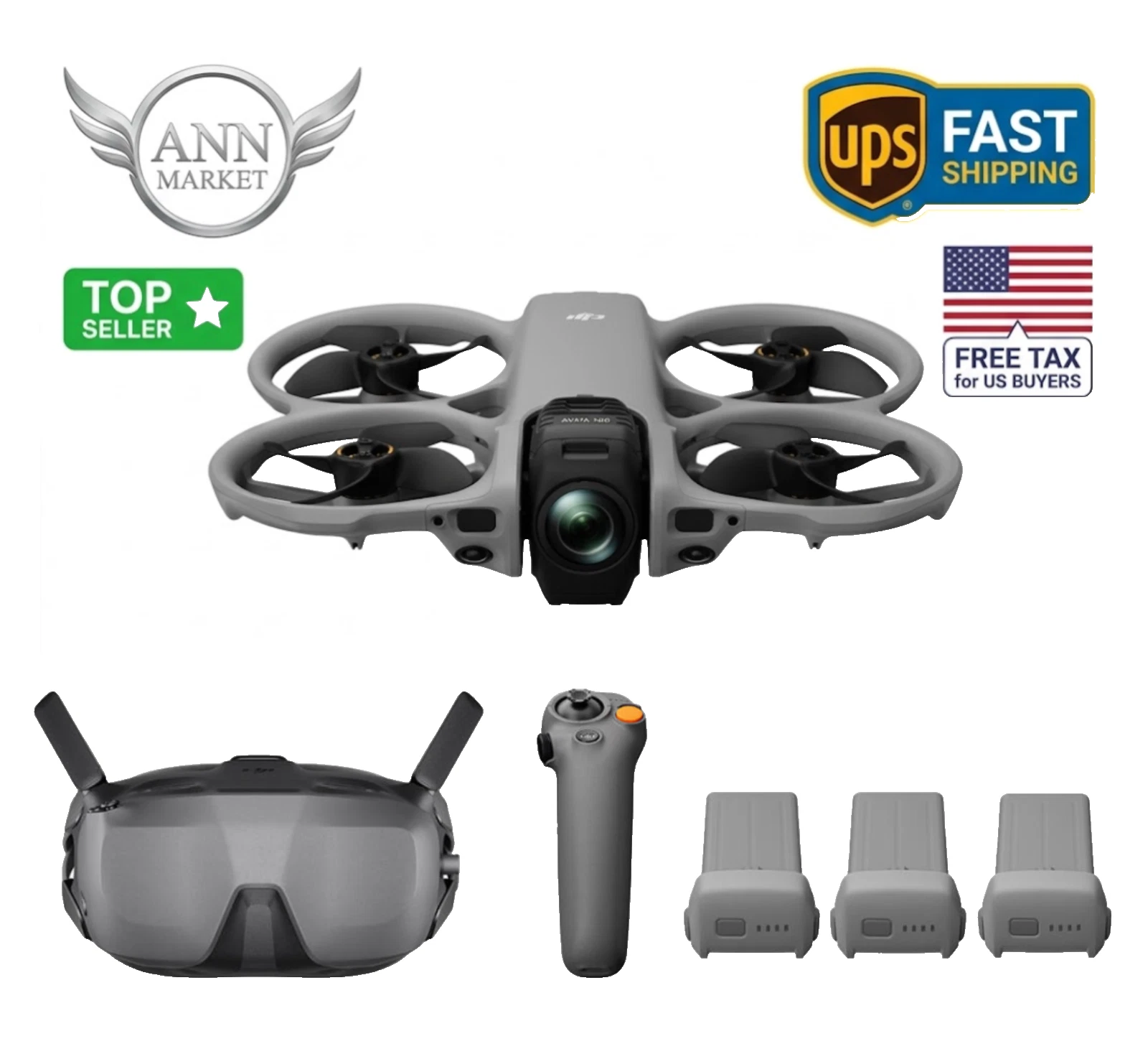 DJI Avata 360 Fly More FPV Drone 8K Motion Combo  Goggles N3   3 Battery /