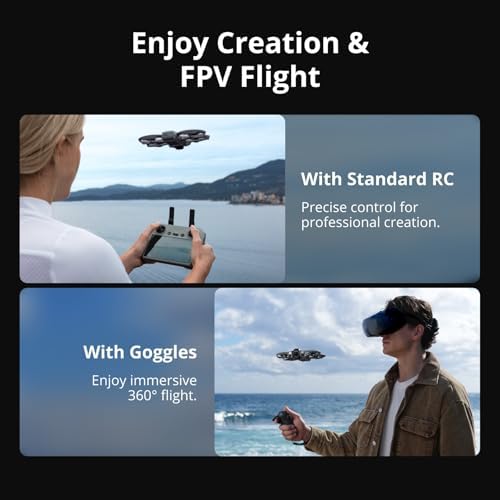 DJI Avata 360 Motion Fly More Combo  360  Drone With 1 Inch 8K 360  Imaging  360  Camera Drone With Propeller Guard  Includes Goggles N3 and RC Motion 3 for Intuitive Motion Control and Easy ACRO