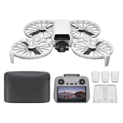 DJI Flip Fly More Combo With RC 2 Screen Remote Controller  Drone With 4K UHD Camera for Adults  Palm Takeoff  Auto Return  Intelligent Flight  3 Batteries for 93 Min Flight Time