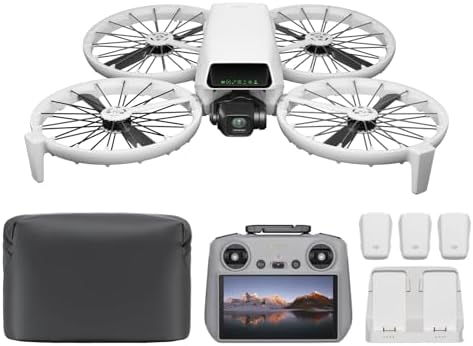 DJI Flip Fly More Combo With RC 2 Screen Remote Controller  Drone With 4K UHD Camera for Adults  Palm Takeoff  Auto Return  Intelligent Flight  3 Batteries for 93 Min Flight Time