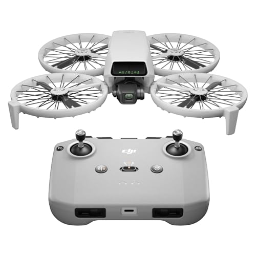 DJI Flip (RC-N3), dron con cámara 4K UHD para adultos, menos de 8.78 oz, estabilización de cardán de 3 ejes, transmisión de video de 44000 pies/8.1 mi, despegue de palma, retorno automático, tiempo de