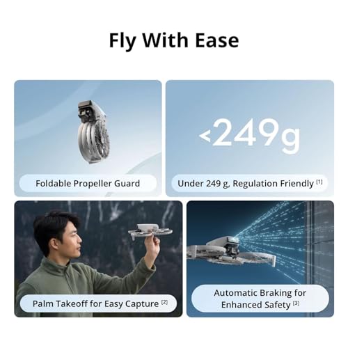 DJI Flip (RC-N3), dron con cámara 4K UHD para adultos, menos de 8.78 oz, estabilización de cardán de 3 ejes, transmisión de video de 44000 pies/8.1 mi, despegue de palma, retorno automático, tiempo de