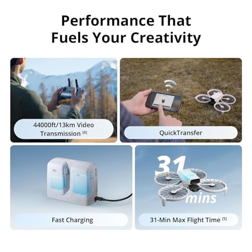 DJI Flip (RC-N3), dron con cámara 4K UHD para adultos, menos de 8.78 oz, estabilización de cardán de 3 ejes, transmisión de video de 44000 pies/8.1 mi, despegue de palma, retorno automático, tiempo de