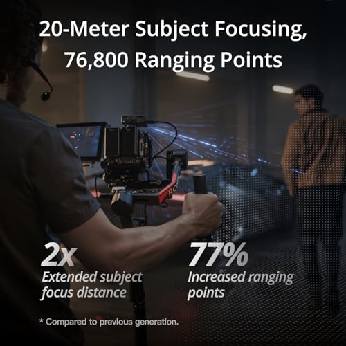 DJI Combo todo en uno Focus Pro, sistema de control de lentes AMF, enfoque de sujeto de 65.6 ft, 76,800 puntos de rango LiDAR, reconocimiento de IA, control de lente FIZ, ecosistema DJI PRO, además