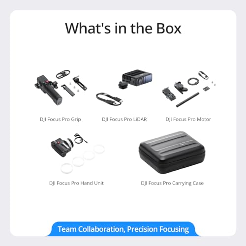 DJI Combo todo en uno Focus Pro, sistema de control de lentes AMF, enfoque de sujeto de 65.6 ft, 76,800 puntos de rango LiDAR, reconocimiento de IA, control de lente FIZ, ecosistema DJI PRO, además