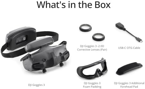 DJI Goggles 3  FPV Goggles with Stunning Micro OLED Screens  Immersive Flight Experience  O4 HD Video Transmission  Adjustable Diopters  Wireless Streaming  Drone Goggles with Real View PiP
