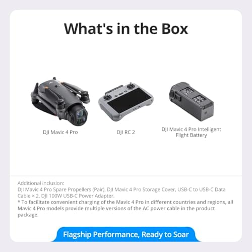 DJI Mavic 4 Pro Drone with DJI RC 2  Flagship Tri Camera Drone with 100MP 4/3 CMOS Hasselblad Camera  for Professionals  30km/18 6mi Video Transmission  51 Min Max Flight Time