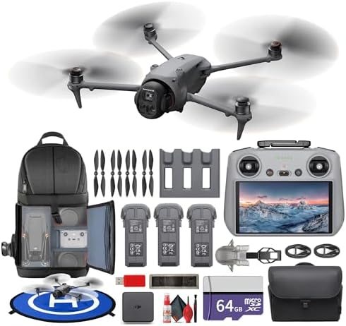 DJI Mavic 4 Pro Drone Fly More Combo Cámara aérea profesional | Evitación avanzada de obstáculos | Largo tiempo de vuelo | Video cinematográfico + tarjeta de 64 GB + mochila + almohadilla de