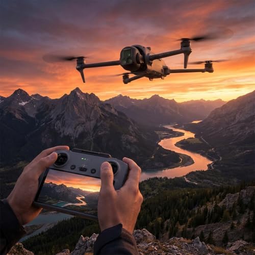 DJI Mavic 4 Pro Drone Fly More Combo Cámara aérea profesional | Evitación avanzada de obstáculos | Largo tiempo de vuelo | Video cinematográfico + tarjeta de 64 GB + mochila + almohadilla de