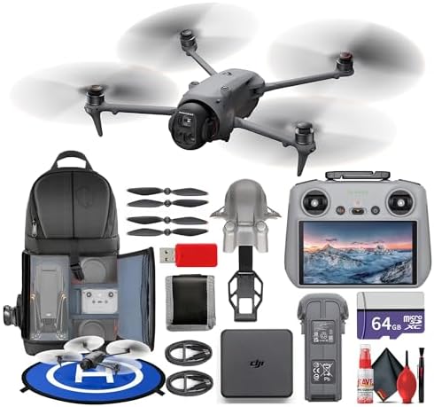 DJI Mavic 4 Pro Drone Fly More Combo Cámara aérea profesional | Evitación avanzada de obstáculos | Largo tiempo de vuelo | Video cinematográfico + tarjeta de 64 GB + mochila + almohadilla de