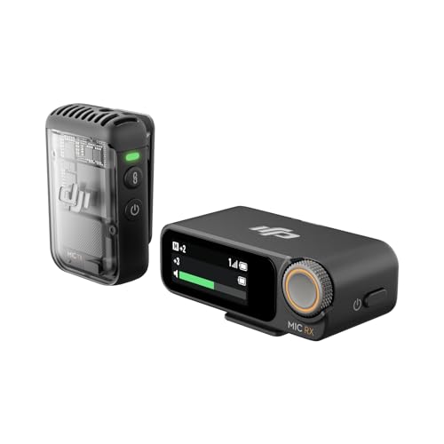 DJI Mic 2  1 TX   1 RX   Wireless Microphone with Intelligent Noise Cancelling  32 bit Float Internal Recording  Optimized Sound  250m  820 ft   Range  Microphone for iPhone  Android  Camera  Vlogs