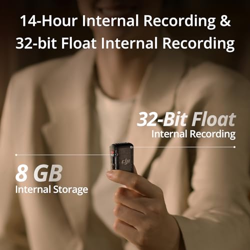DJI Mic 2  1 TX   1 RX   Wireless Microphone with Intelligent Noise Cancelling  32 bit Float Internal Recording  Optimized Sound  250m  820 ft   Range  Microphone for iPhone  Android  Camera  Vlogs