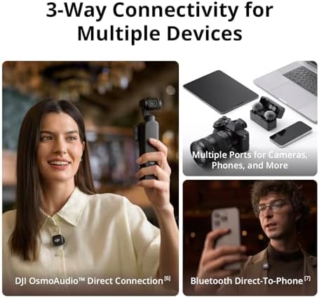 DJI Mic 3  2 TX   1 RX   Charging Case   Wireless Microphone for iPhone/Camera/Android  Ultralight  Adaptive Gain Control for Balanced Volume  Dual Band Anti Interference  28hrs Use  Vlog