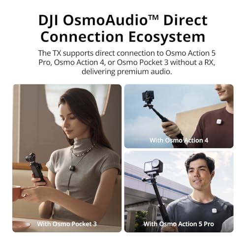 DJI Mic Mini Transmitter  Infinity Black   Ultralight  Wireless Lavalier Microphone for DJI Action 5 Pro/Osmo Pocket 3  Noise Cancelling  Wireless Microphone for Camera/iPhone/Android  Vlog  Streaming