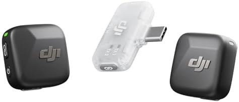 DJI Mic Mini  1 TX   1 RX   Wireless Lavalier Microphone for iPhone/Camera/Android  Ultralight  Detail Rich Audio  Noise Cancelling  Automatic Limiting  Vlog  Streaming  400m Transmission