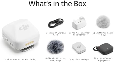 DJI Mic Mini (2 TX + 1 RX + Charging Case), Wireless Lavalier Microphone for iPhone/Camera/Android, Ultralight, Detail-Rich Audio, 48h Use, Noise Cancelling, Automatic Limiting, Vlog, Streaming